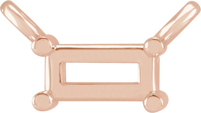 14K Rose 4x2 mm Straight Baguette Solitaire Necklace Center
