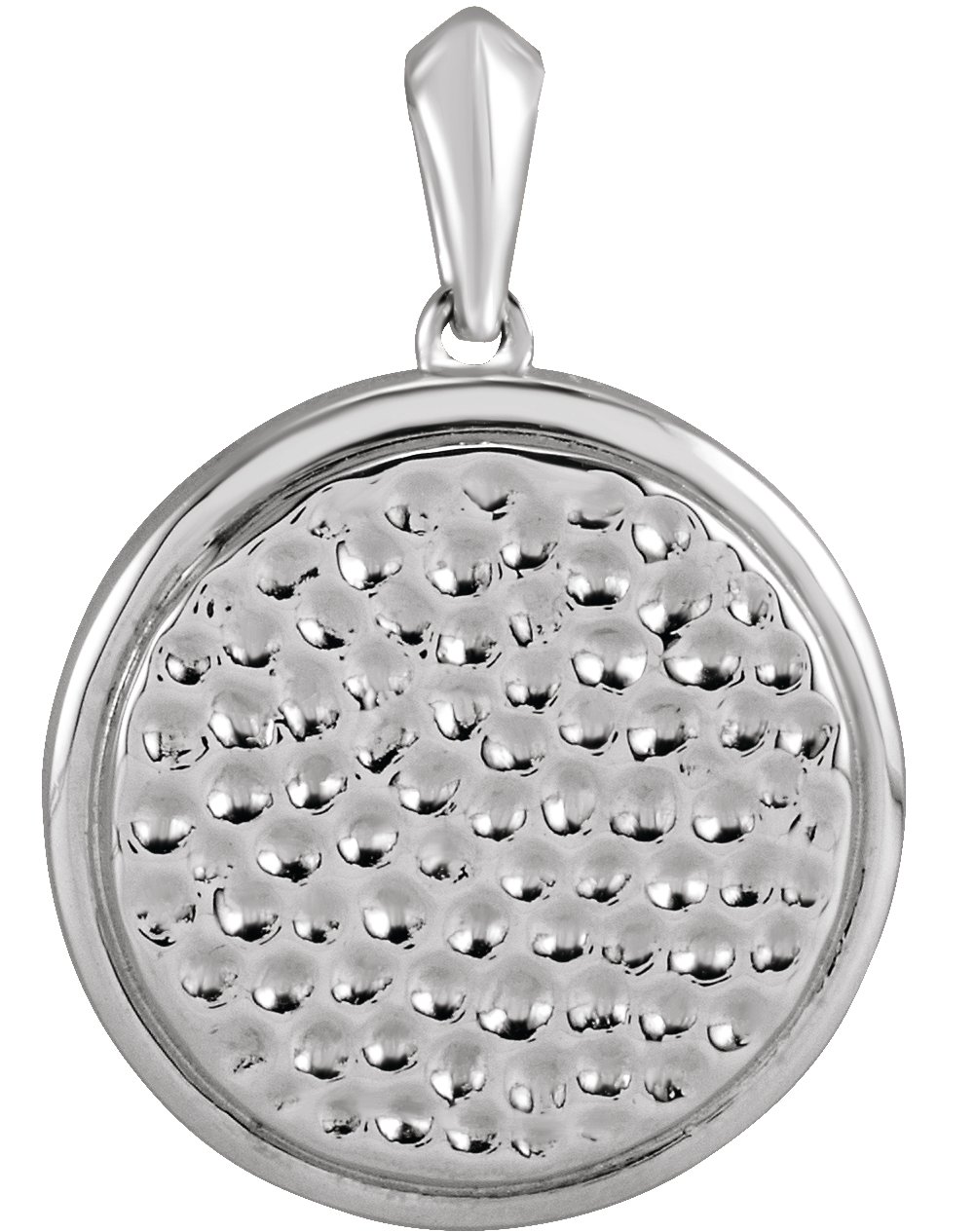 Sterling Silver 21.37x15 mm Beaded Disc Pendant