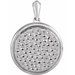 Sterling Silver 21.37x15 mm Beaded Disc Pendant