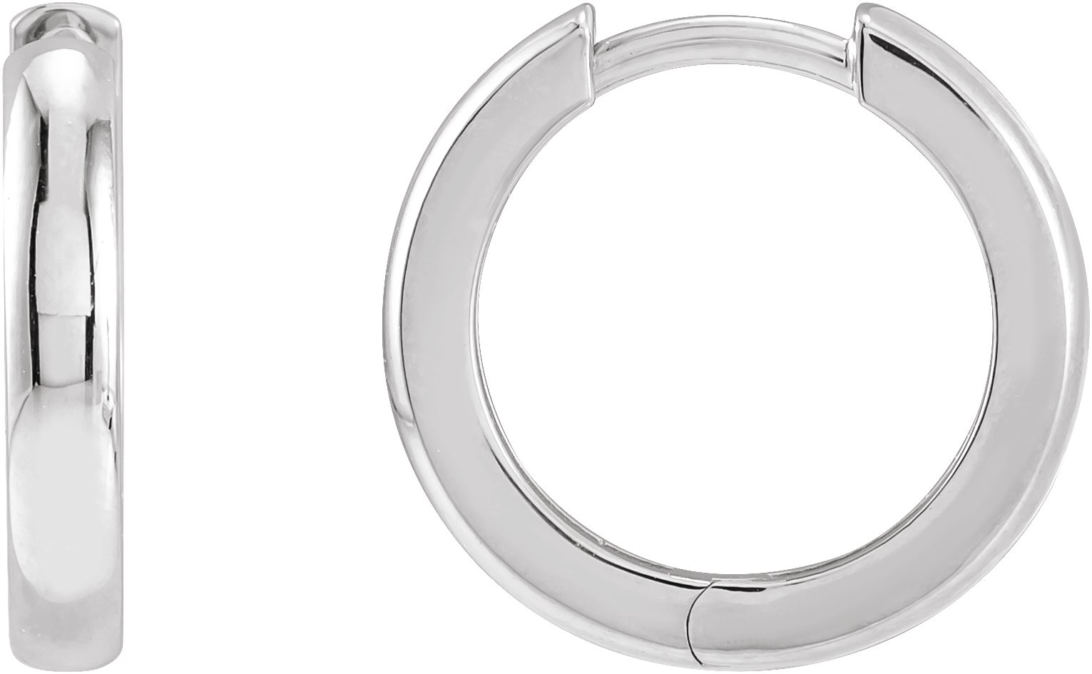 Platinum 15 mm Hinged Huggie Hoop Earrings Ref 17725453