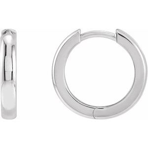 Sterling Silver 15 mm Hinged Hoop Earrings