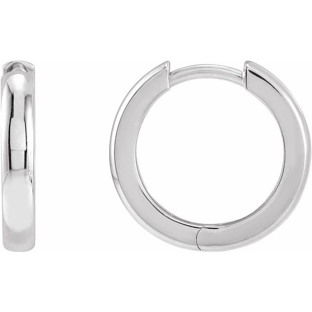Sterling Silver 15 mm Hinged Huggie Hoop Earrings