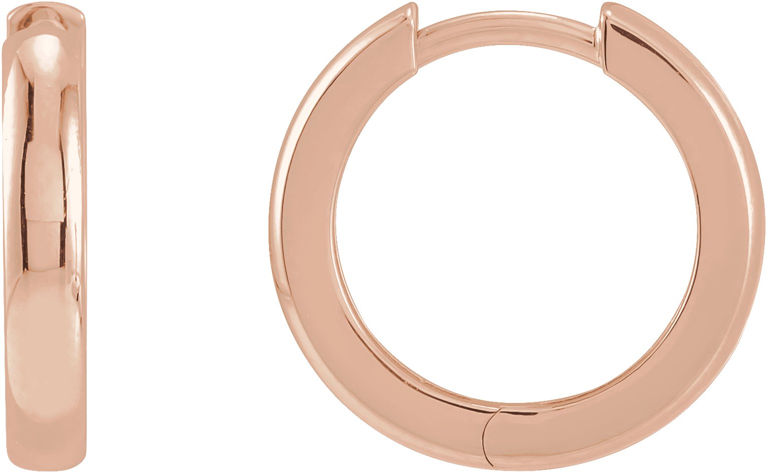 14K Rose 15 mm Hinged Huggie Hoop Earrings Ref 17725450