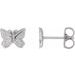 14K White Petite Butterfly Earrings