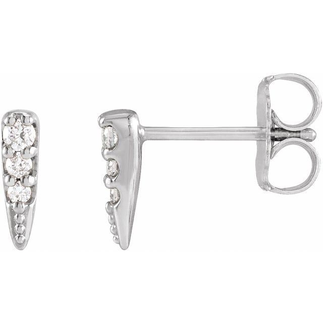 14K White .07 CTW Natural Diamond Spike Earrings