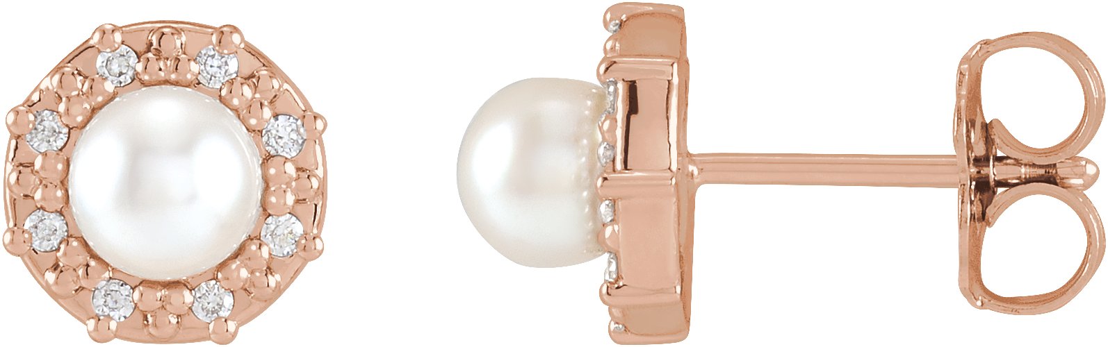 Halo-Style Pearl Earrings