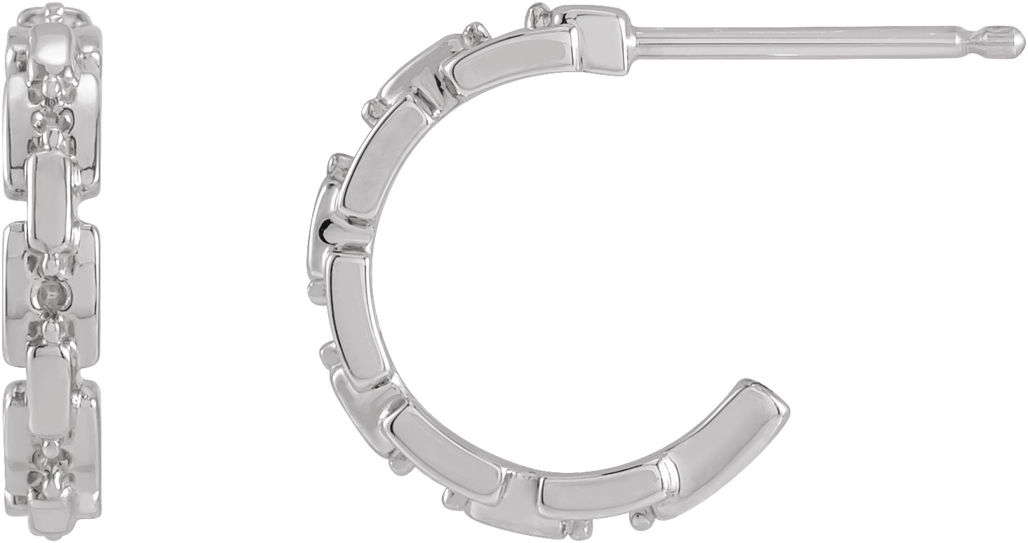Accented Chain Link Huggies