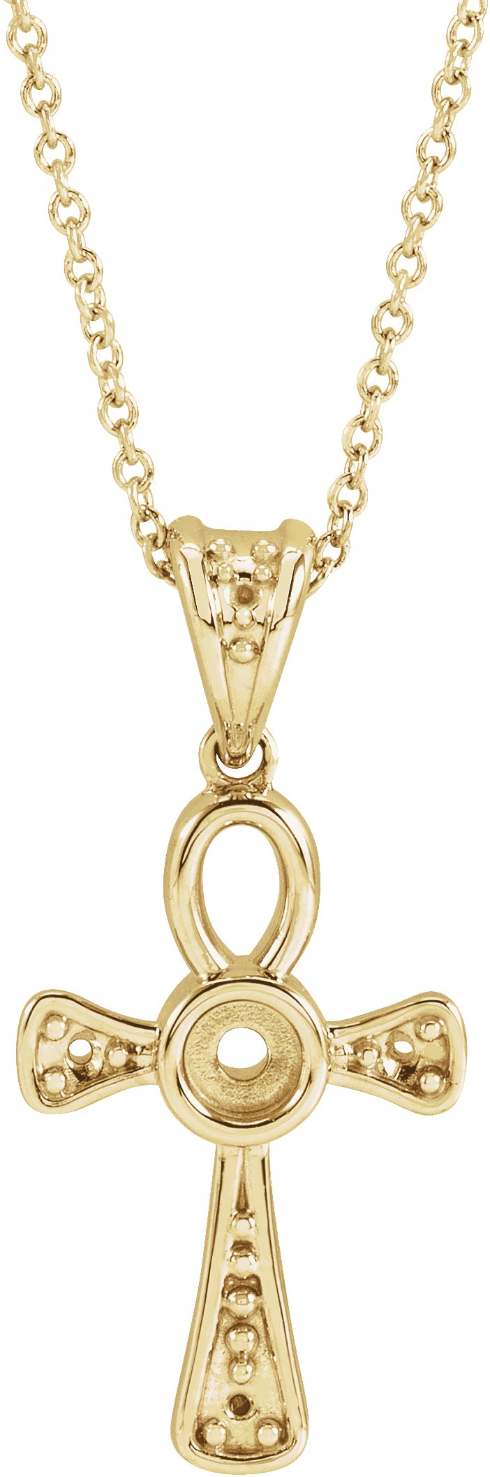 Cabochon Ankh Cross Necklace or Pendant