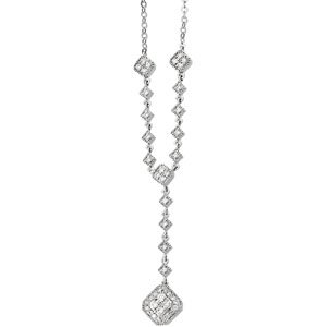 14K White 1/3 CTW Diamond "Y" 18"Necklace