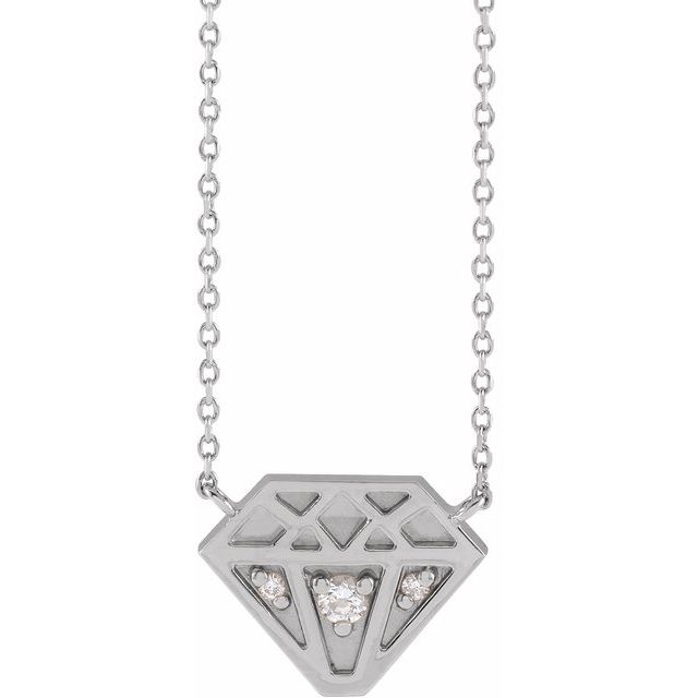 Sterling Silver .07 CTW Natural Diamond 16