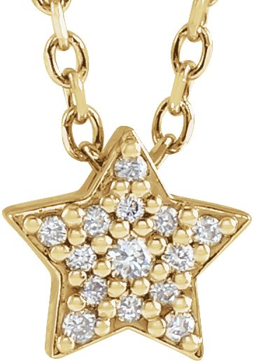 14K Yellow .04 CTW Natural Diamond Star 16-18" Necklace