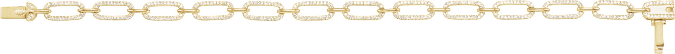 14K Yellow 9/10 CTW Natural Diamond Link 7 Bracelet