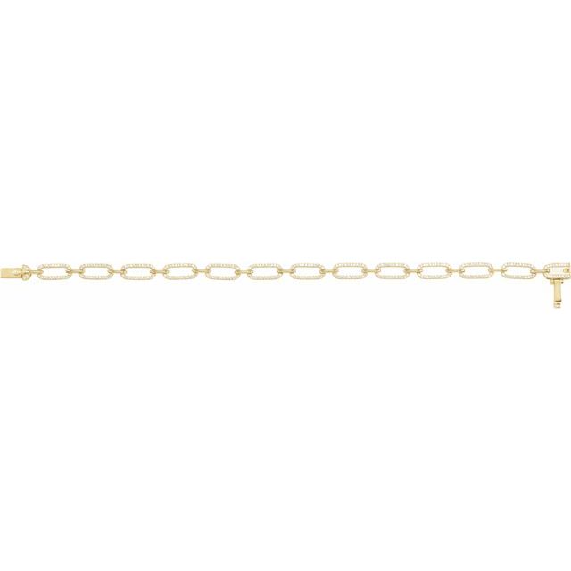 14K Yellow 9/10 CTW Natural Diamond Link 7 Bracelet