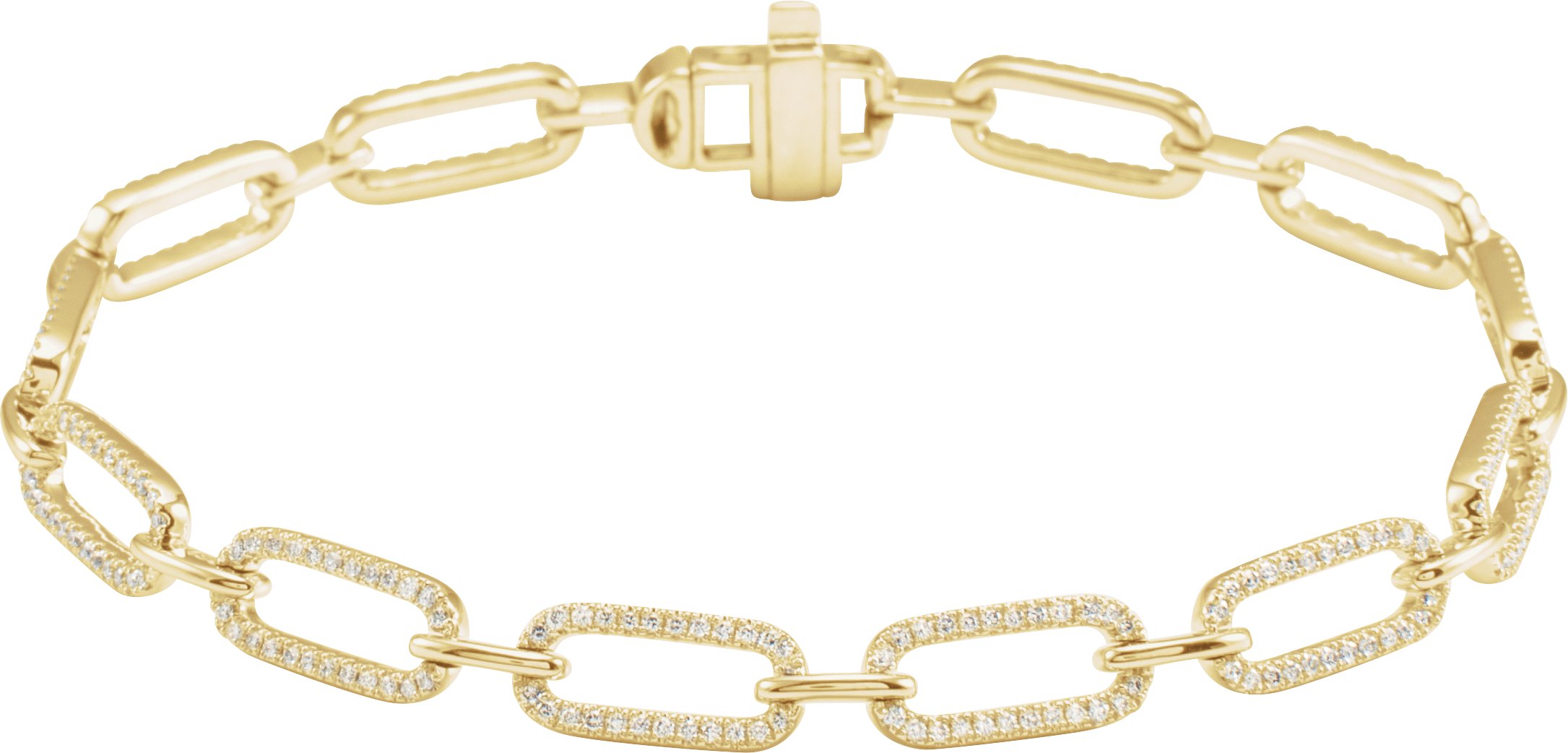 14K Yellow 9/10 CTW Natural Diamond Link 7" Bracelet