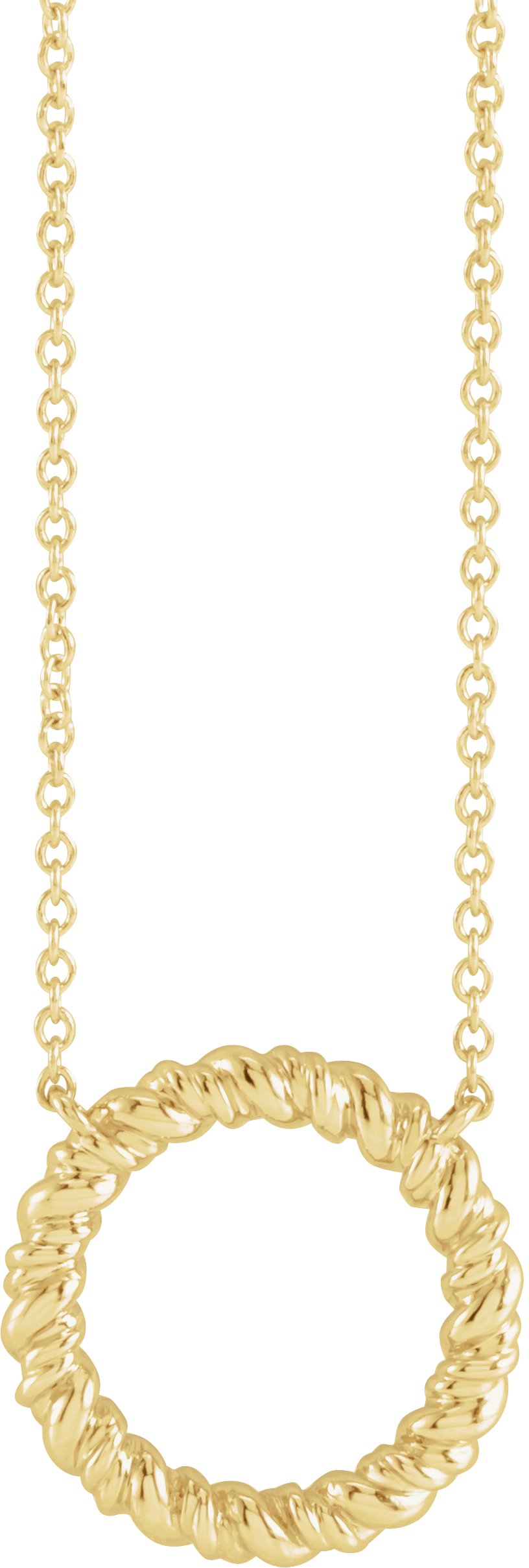 14K Yellow 14.2 mm Rope Circle 18" Necklace