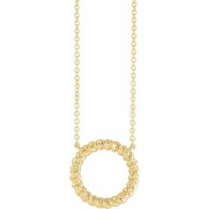 14K Yellow 14.2 mm Rope Circle 18" Necklace