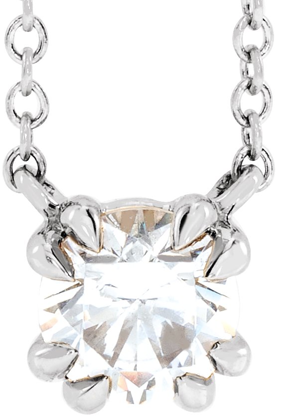 Double Claw-Prong Solitaire Necklace