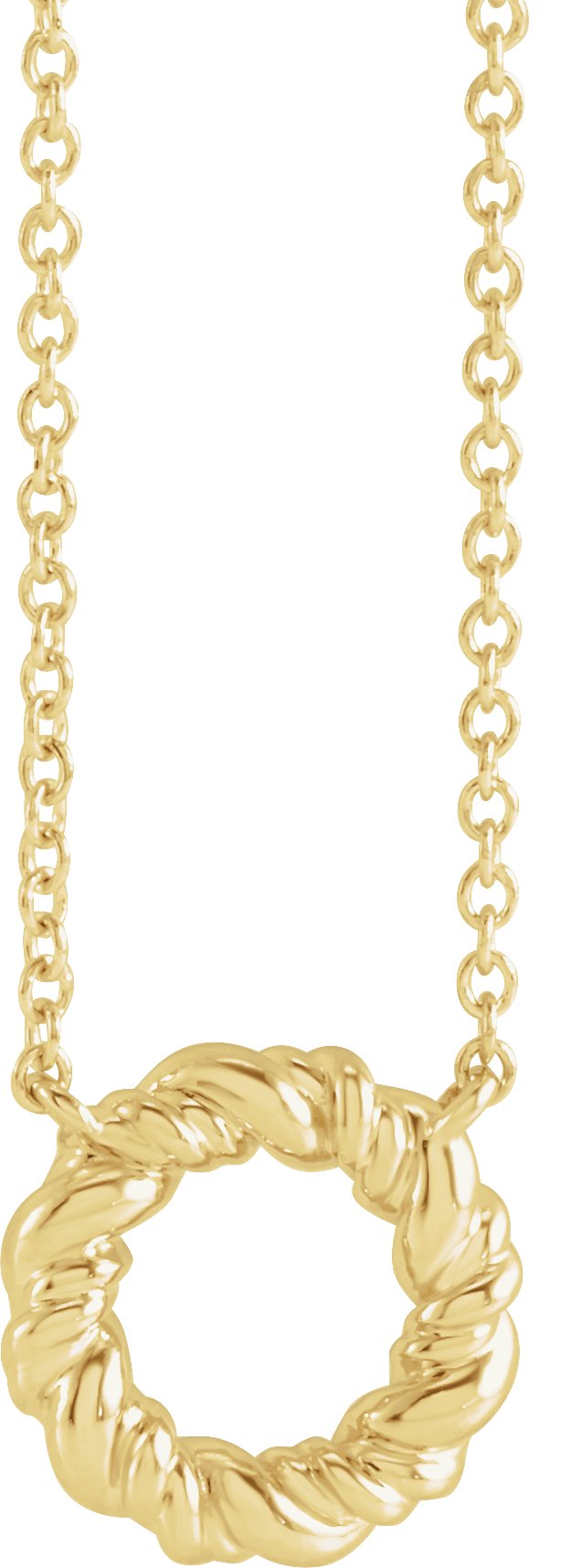 14K Yellow 9.4 mm Rope Circle 18" Necklace