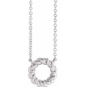 Sterling Silver 9.4 mm Rope Circle 18" Necklace