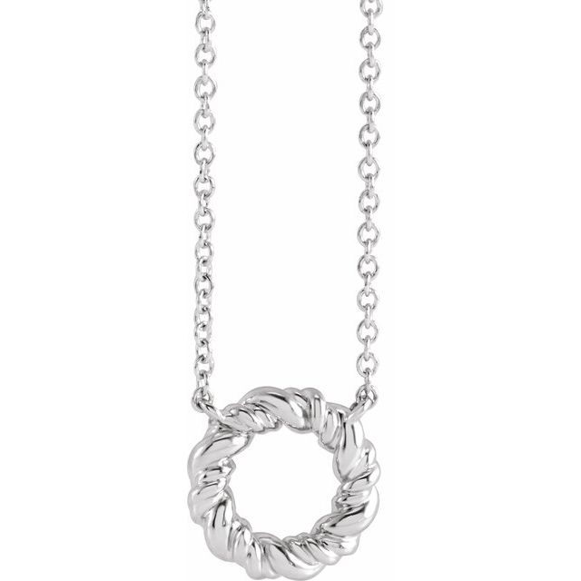 Sterling Silver 9.4 mm Rope Circle 18
