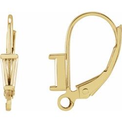 Tapered Baguette Lever Back Earring Top