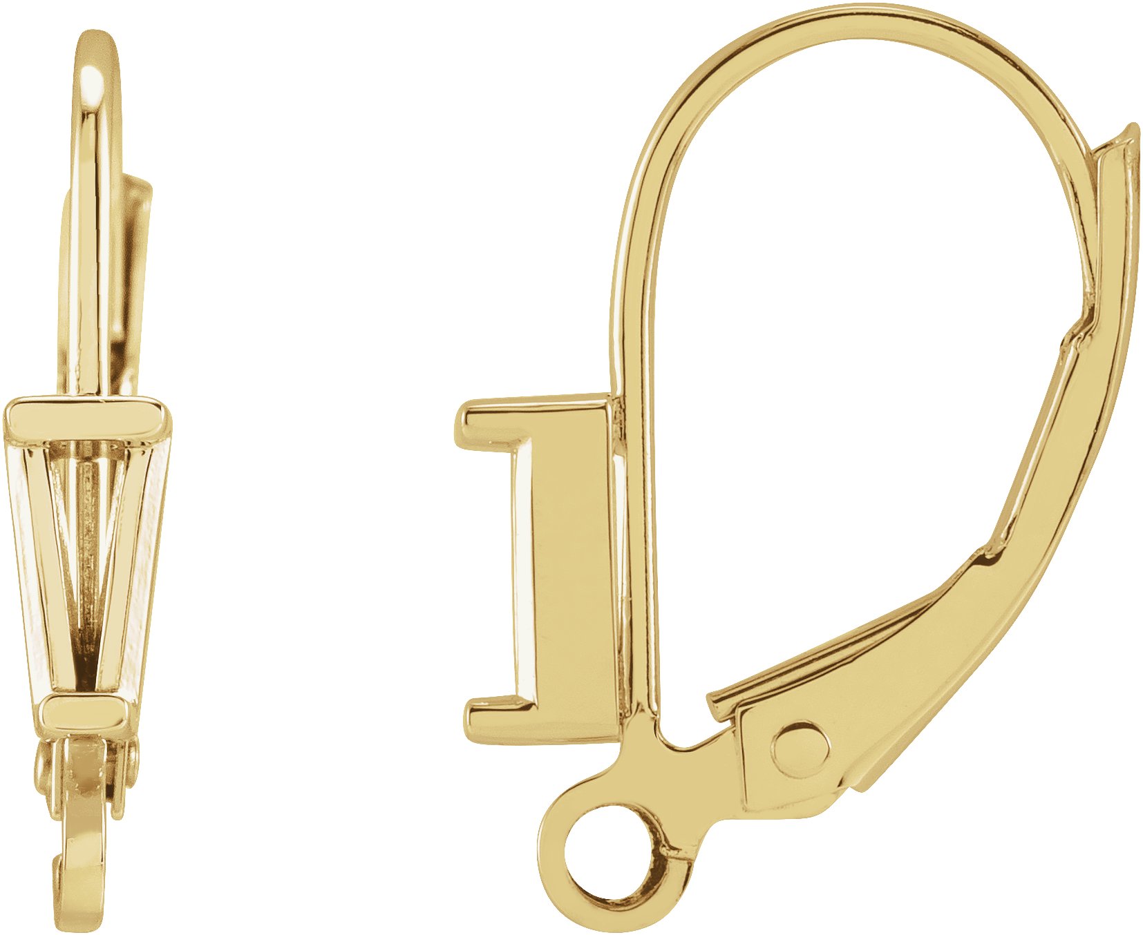 Tapered Baguette Lever Back Earring Top