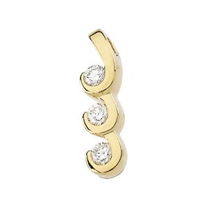 14K White 1/3 CTW Natural Diamond Three-Stone Pendant