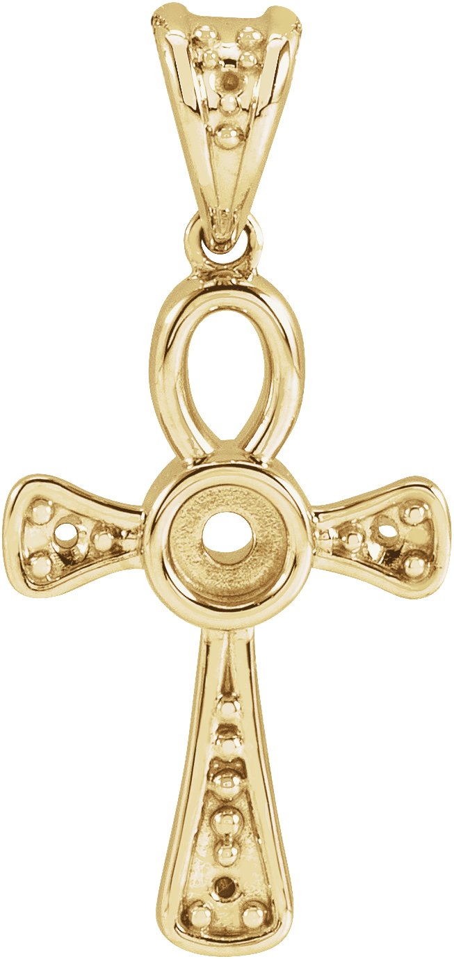 Cabochon Ankh Cross Necklace or Pendant