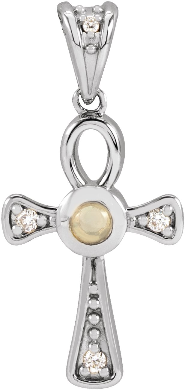Cabochon Ankh Cross Necklace or Pendant