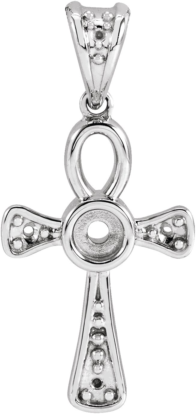 Cabochon Ankh Cross Necklace or Pendant