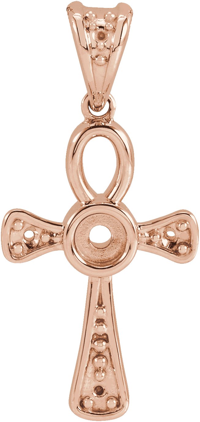 Cabochon Ankh Cross Necklace or Pendant