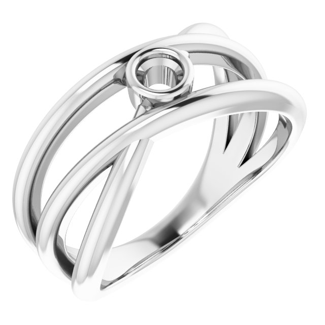 Bezel-Set Criss-Cross Ring
