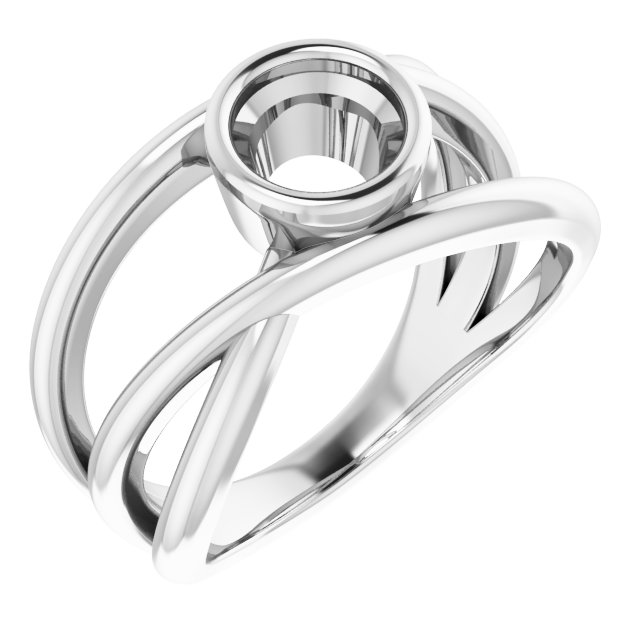 Bezel-Set Criss-Cross Ring