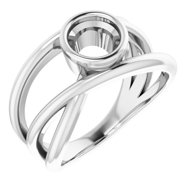 Bezel-Set Criss-Cross Ring