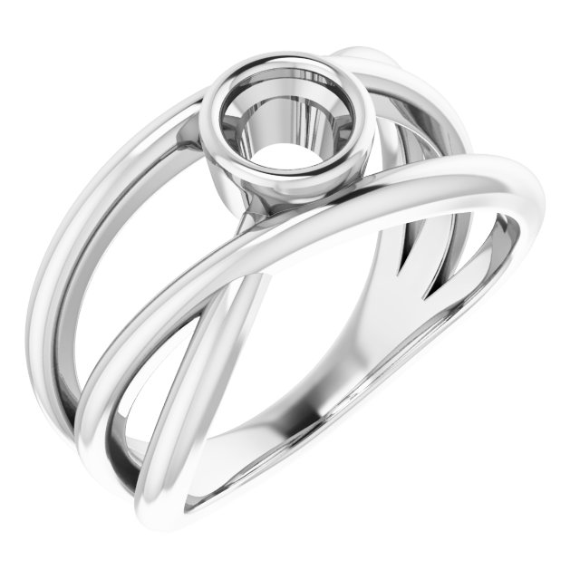 Bezel-Set Criss-Cross Ring
