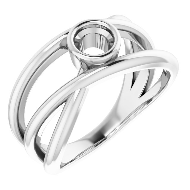 Bezel-Set Criss-Cross Ring