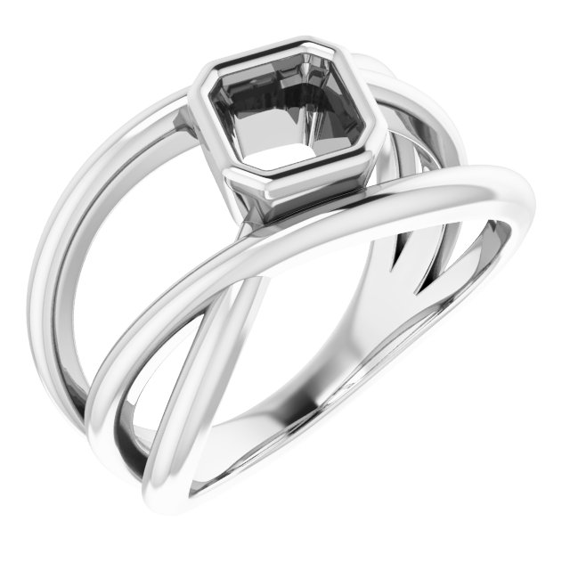 Bezel-Set Criss-Cross Ring
