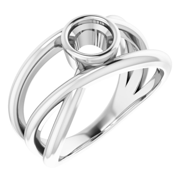 Bezel-Set Criss-Cross Ring