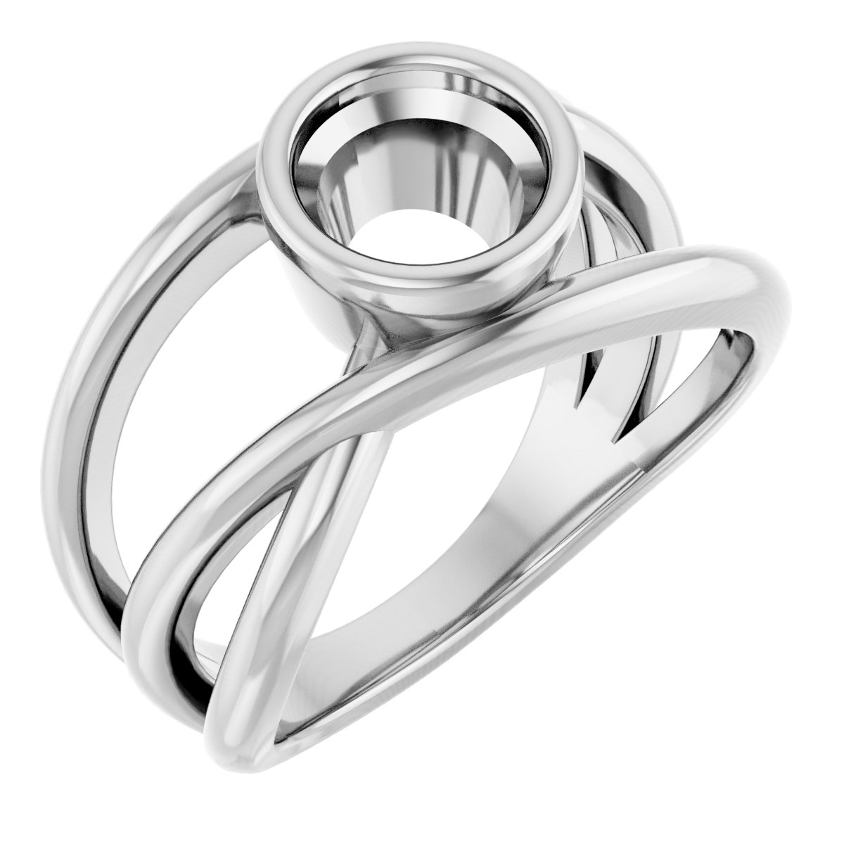 Bezel-Set Criss-Cross Ring
