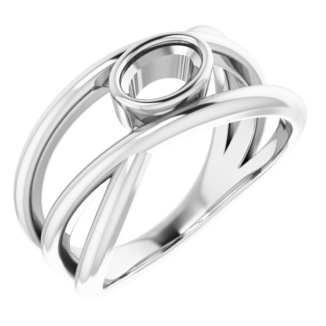 Bezel-Set Criss-Cross Ring