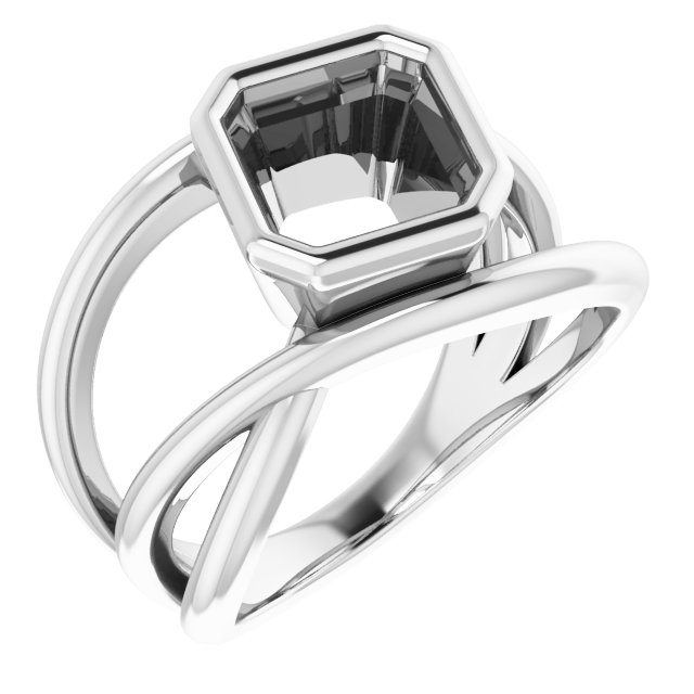Bezel-Set Criss-Cross Ring