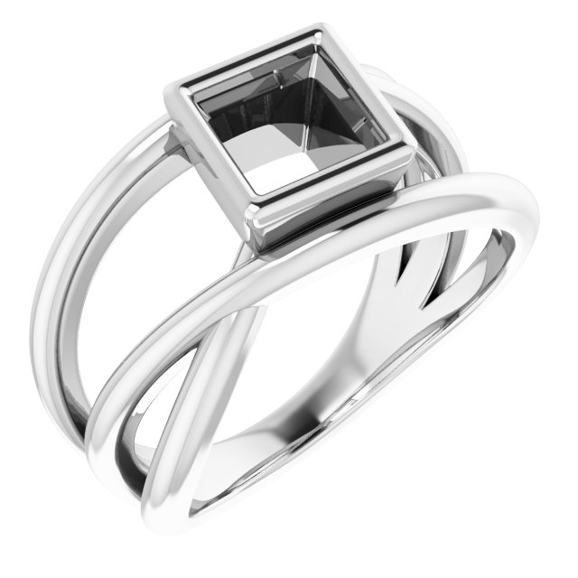 Bezel-Set Criss-Cross Ring
