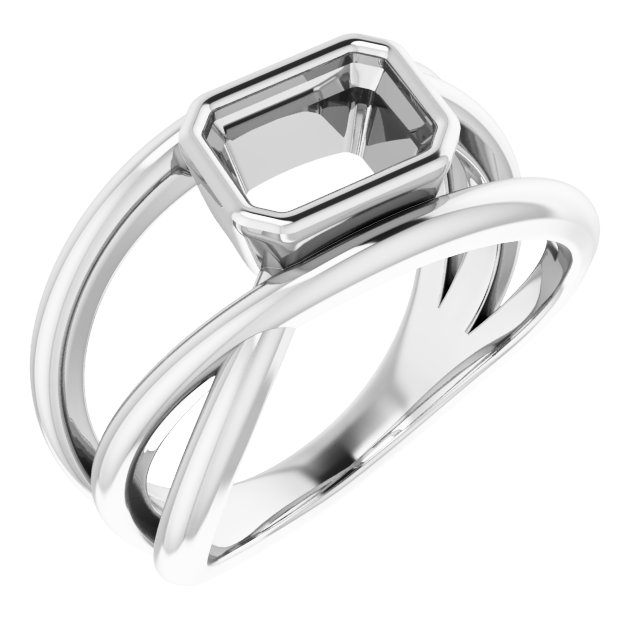 Bezel-Set Criss-Cross Ring