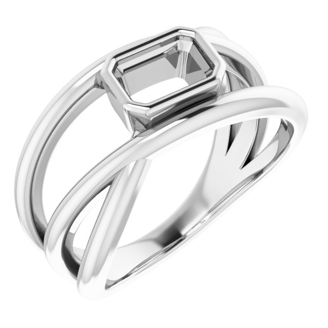 Bezel-Set Criss-Cross Ring