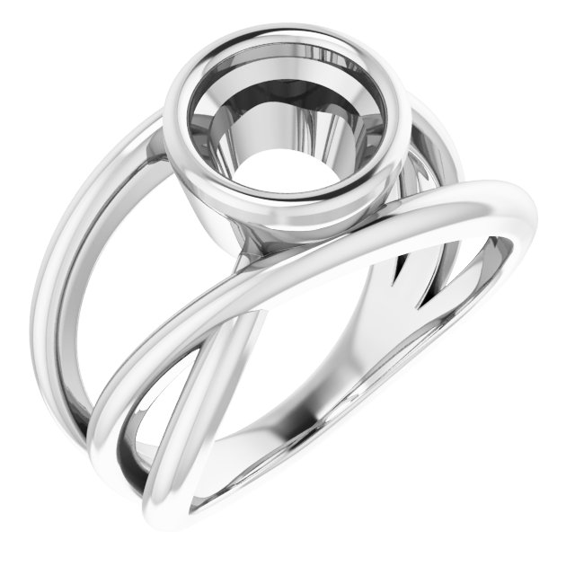 Bezel-Set Criss-Cross Ring