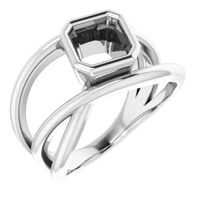 Bezel-Set Criss-Cross Ring