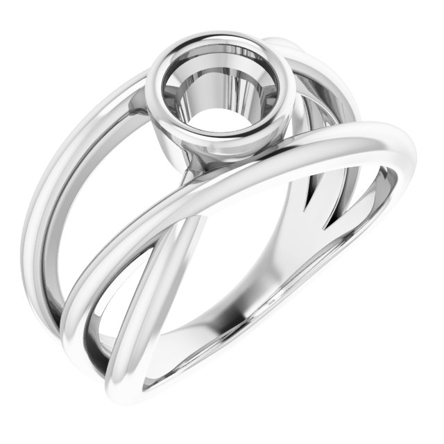 Bezel-Set Criss-Cross Ring