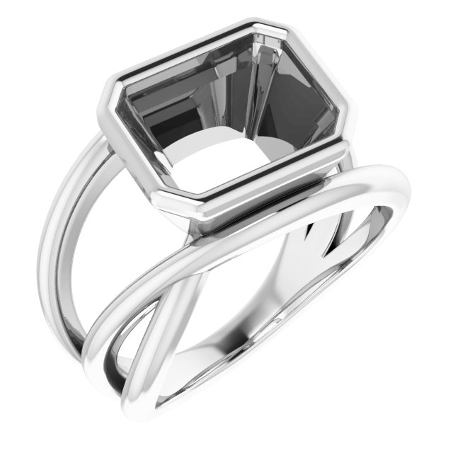 Bezel-Set Criss-Cross Ring