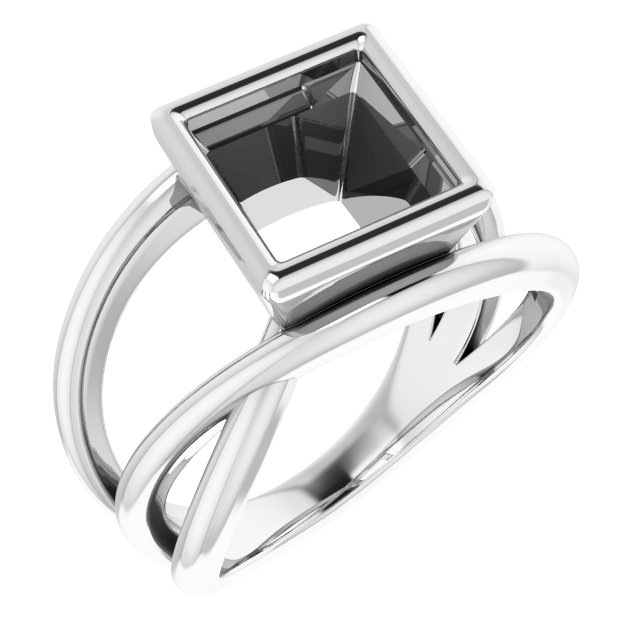 Bezel-Set Criss-Cross Ring