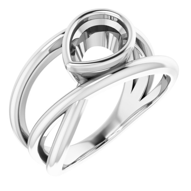 Bezel-Set Criss-Cross Ring